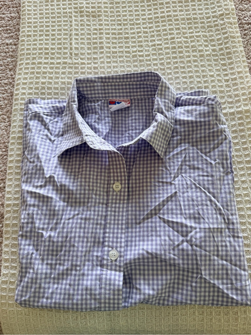 Women’s Lavender Check Button-Down Shirt